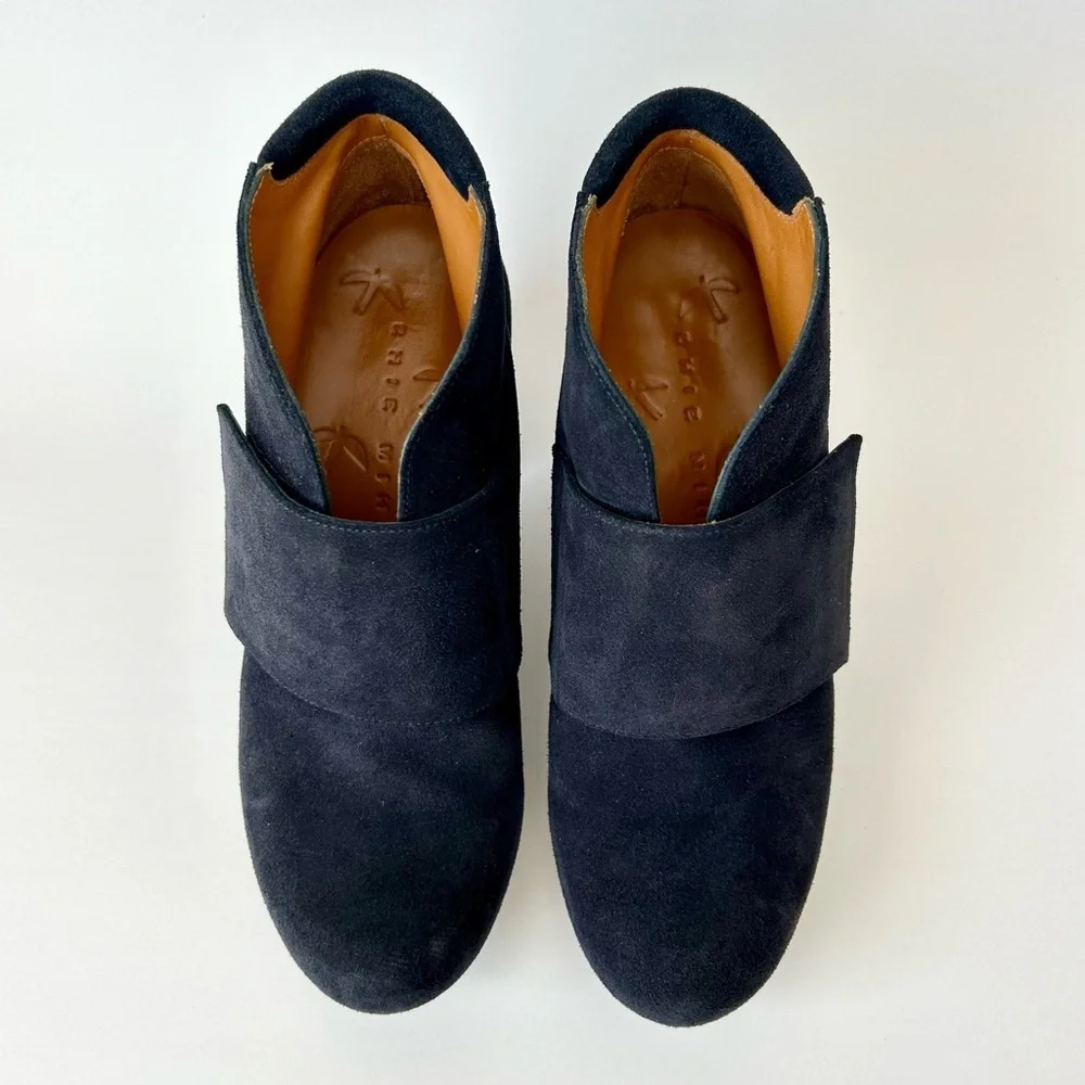 Chie Mihara Charro Black Suede Leather Platform Downtown Clog Boots Size 37